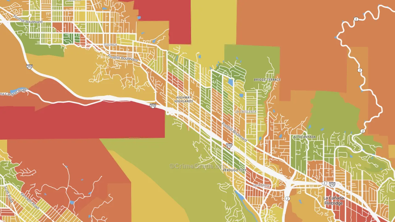 La Crescenta, CA Map of Drug-Related Crime Rates