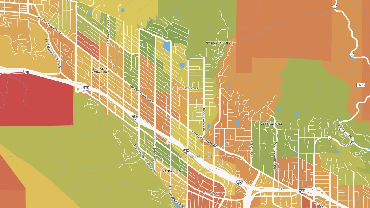 La Crescenta-Montrose, CA Map of Drug-Related Crime Rates