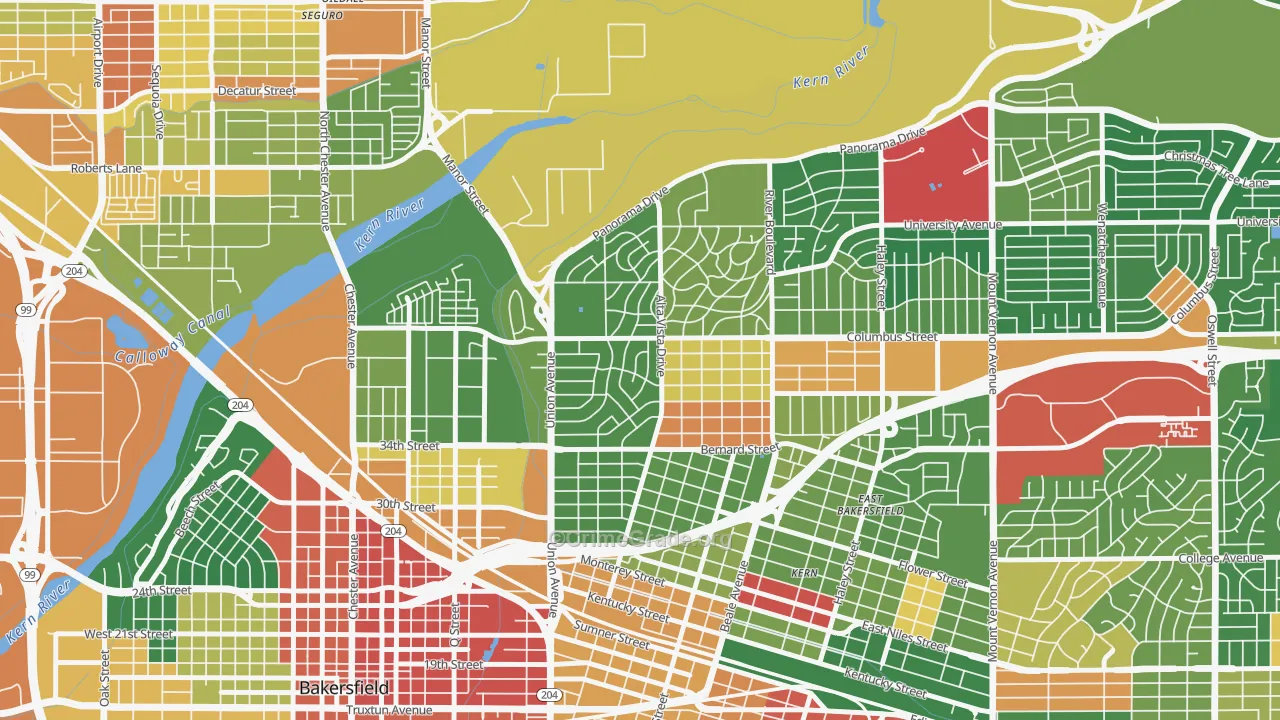 La Cresta-Alta Vista, Bakersfield, CA Map of Drug-Related Crime Rates