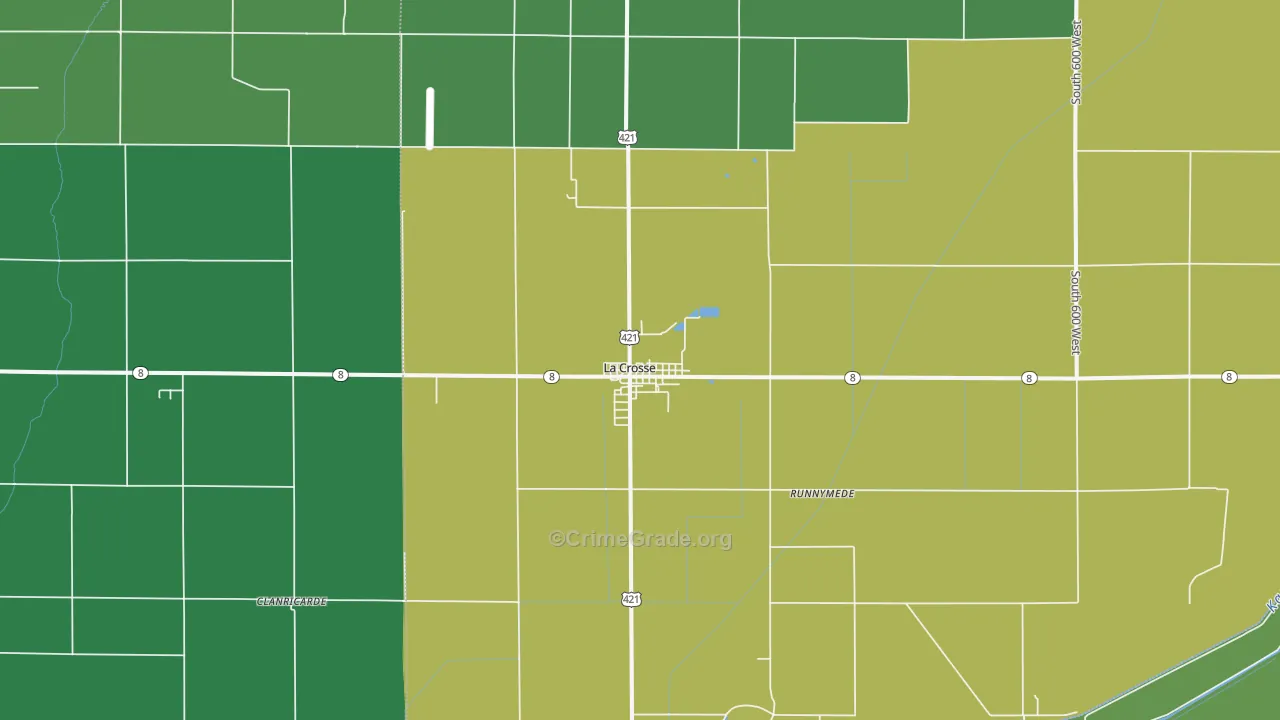 La Crosse, IN Map of Drug-Related Crime Rates