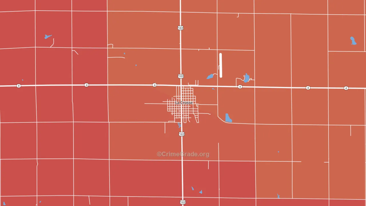 La Crosse, KS Map of Drug-Related Crime Rates