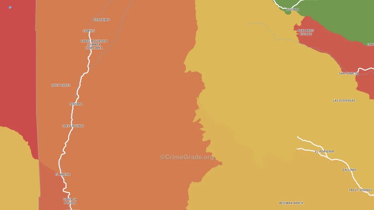 La Cueva, NM Map of Drug-Related Crime Rates