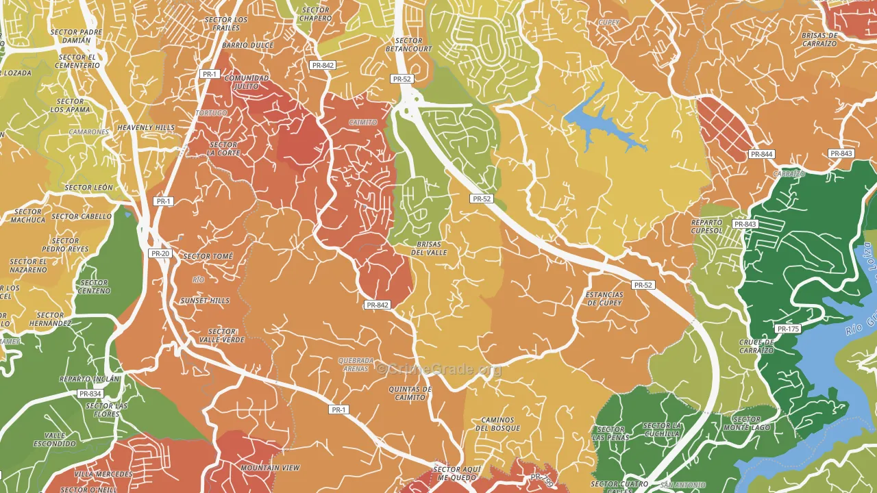 La Cumbre, PR Map of Drug-Related Crime Rates
