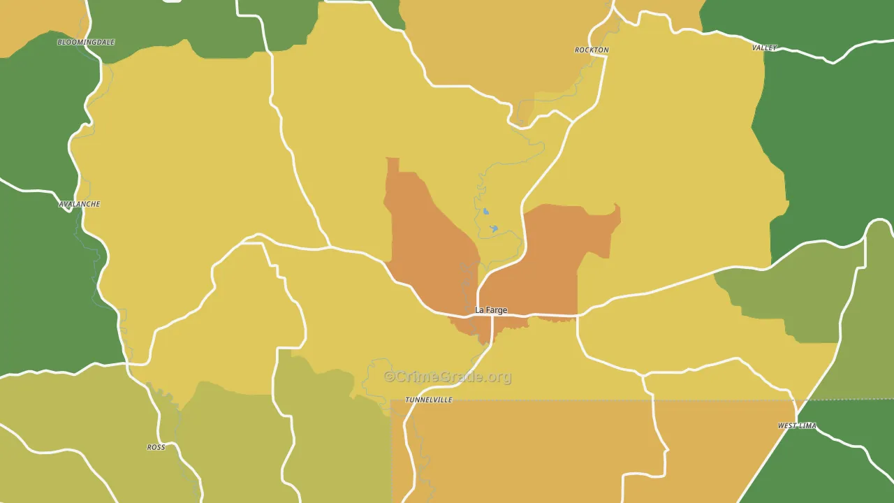 La Farge, WI Map of Drug-Related Crime Rates