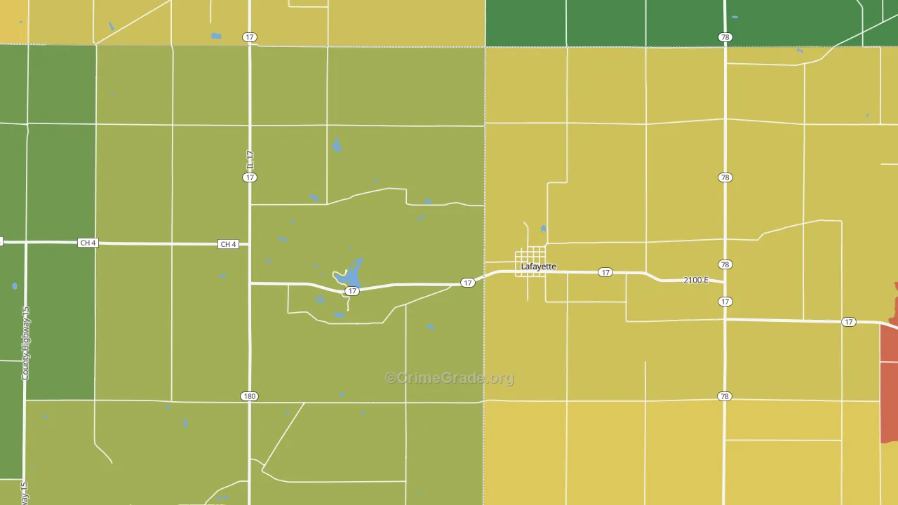 La Fayette, IL Map of Drug-Related Crime Rates