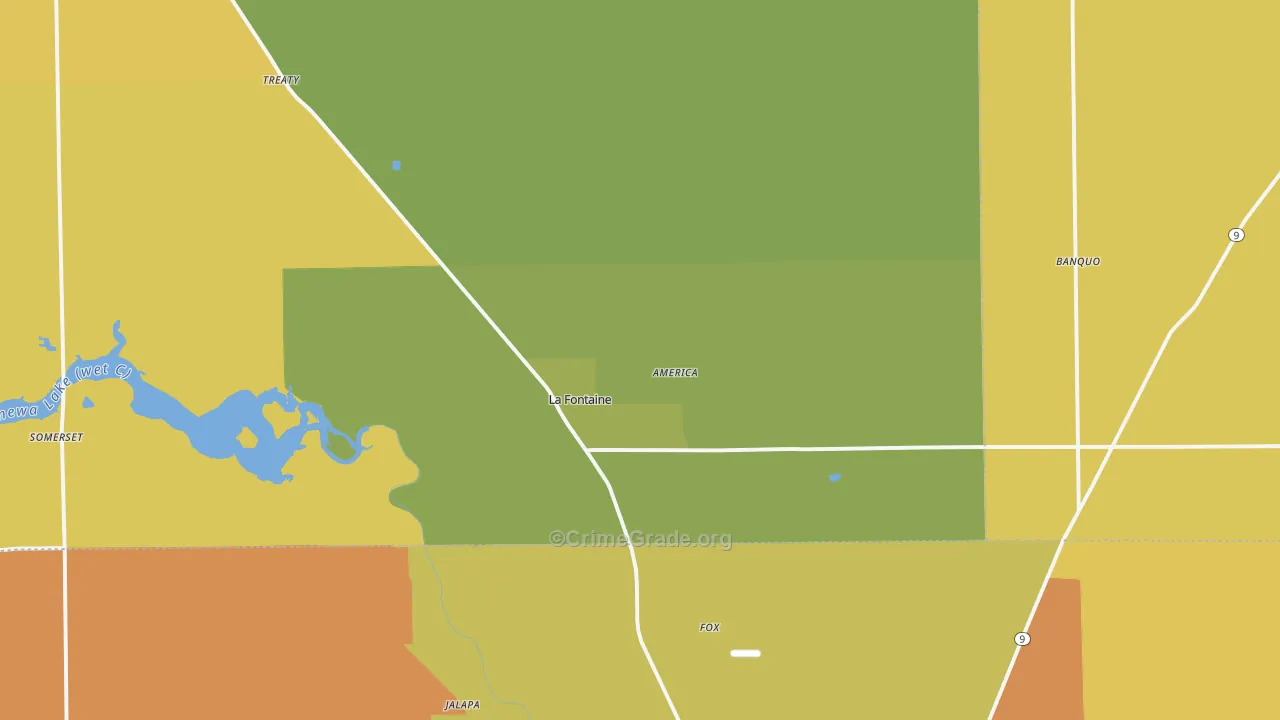 La Fontaine, IN Map of Drug-Related Crime Rates
