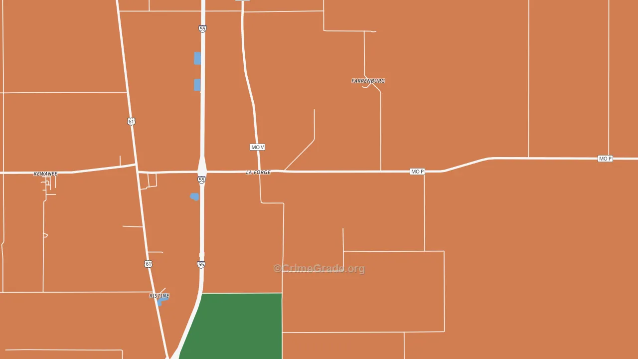 La Forge, MO Map of Drug-Related Crime Rates