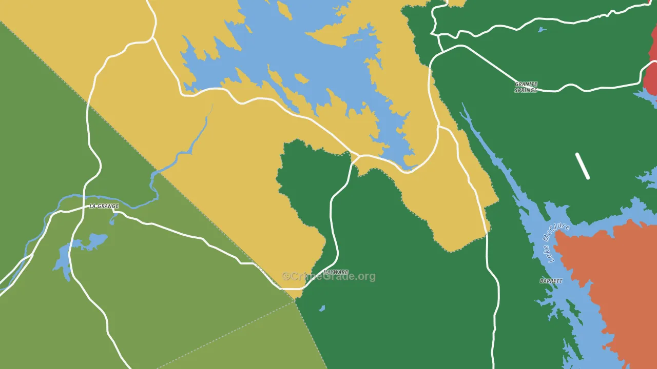 La Grange, CA Map of Drug-Related Crime Rates