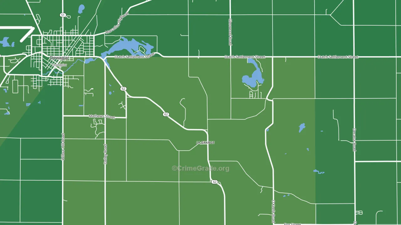 La Grange, MI Map of Drug-Related Crime Rates