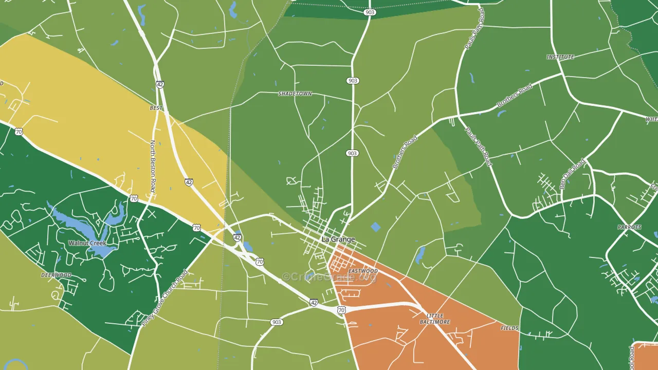 La Grange, NC Map of Drug-Related Crime Rates