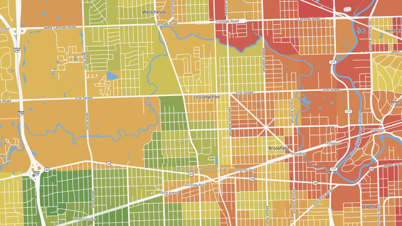 La Grange Park, IL Map of Drug-Related Crime Rates