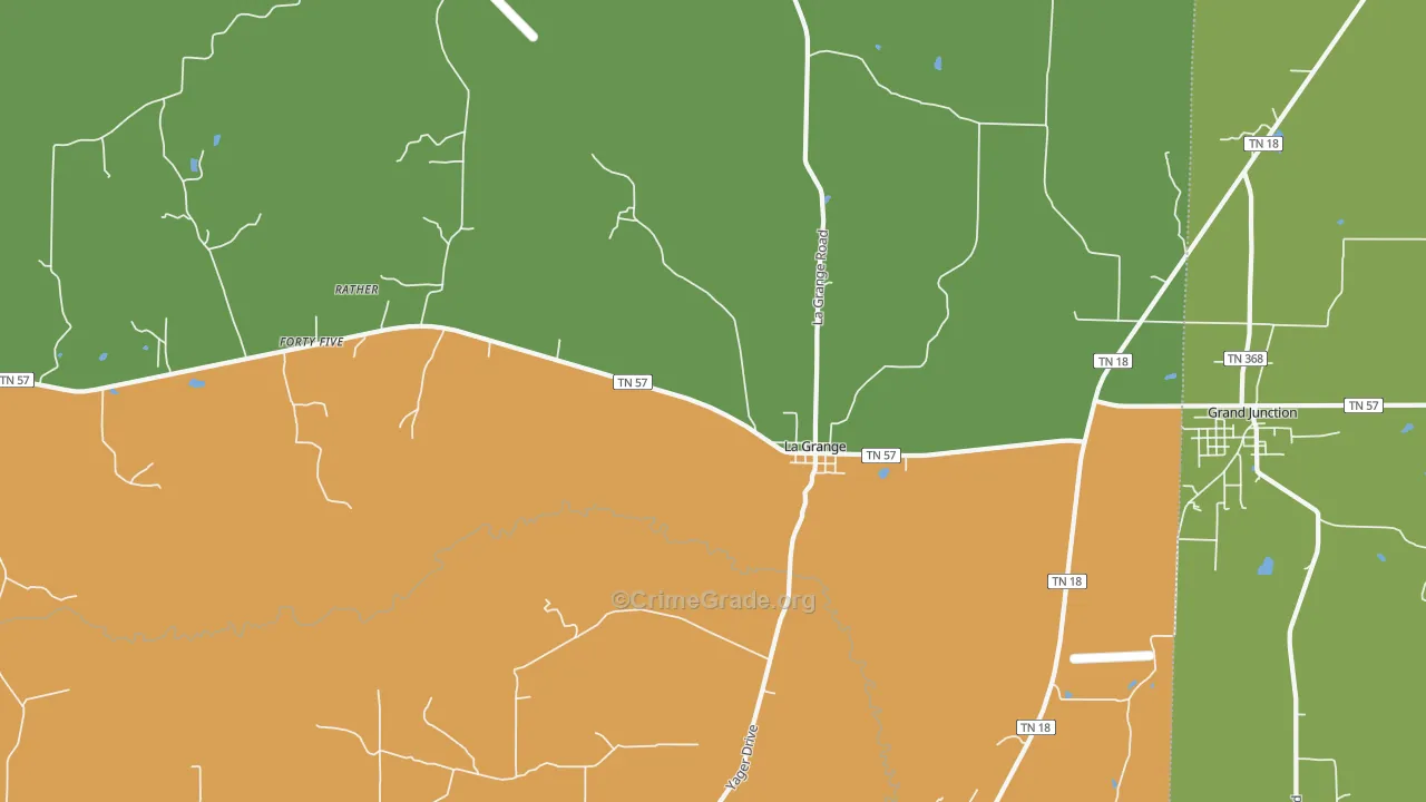 La Grange, TN Map of Drug-Related Crime Rates