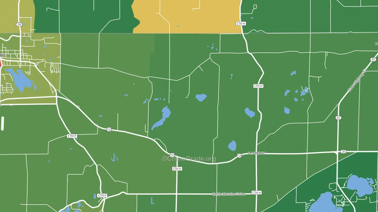 La Grange, WI Map of Drug-Related Crime Rates
