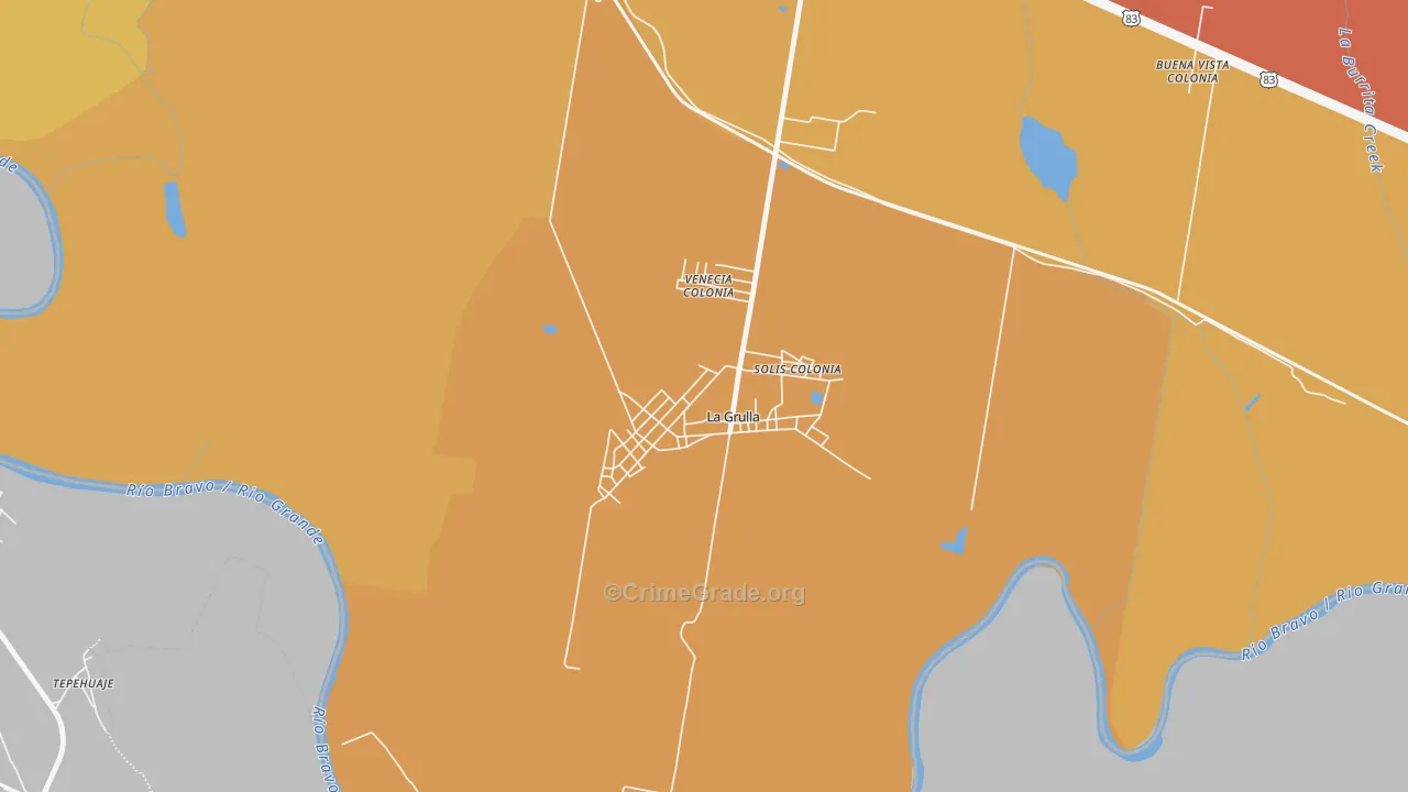 La Grulla, TX Map of Drug-Related Crime Rates