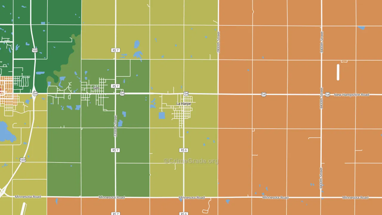 La Harpe, KS Map of Drug-Related Crime Rates