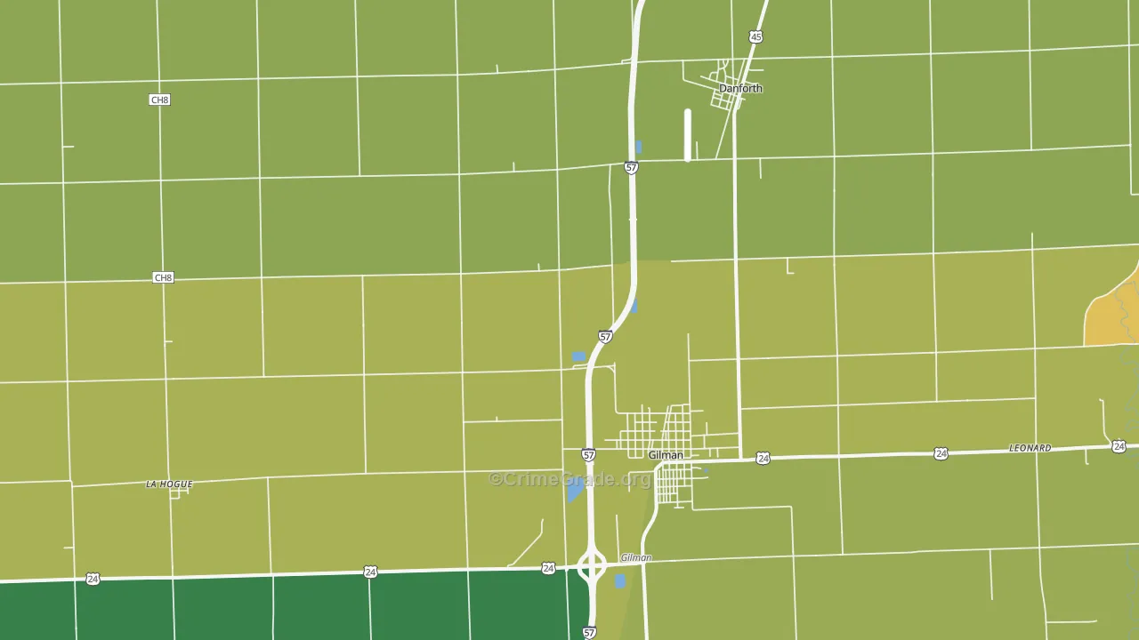 La Hogue, IL Map of Drug-Related Crime Rates