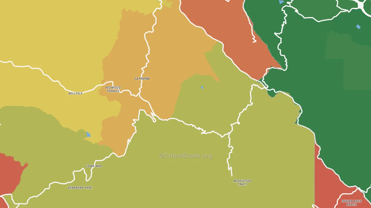 La Honda, CA Map of Drug-Related Crime Rates