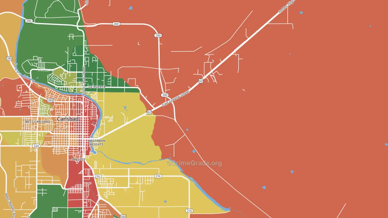 La Huerta, NM Map of Drug-Related Crime Rates