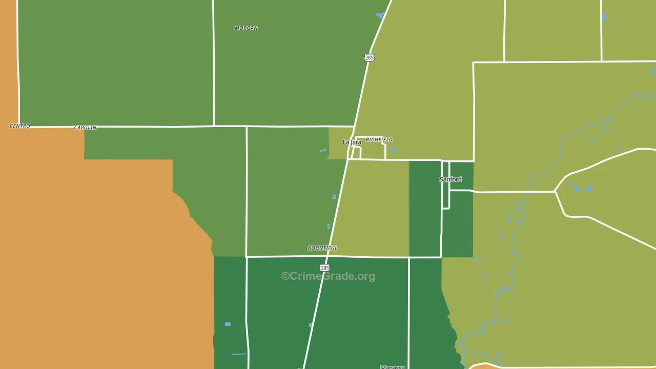 La Jara, CO Map of Drug-Related Crime Rates
