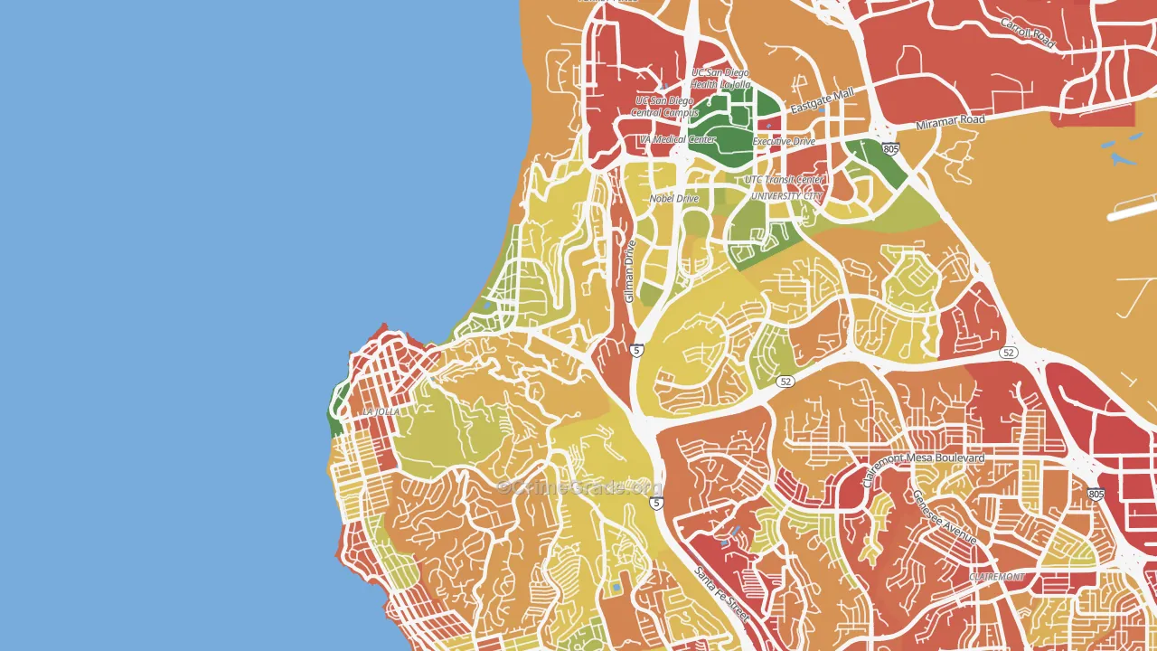 La Jolla, CA Map of Drug-Related Crime Rates