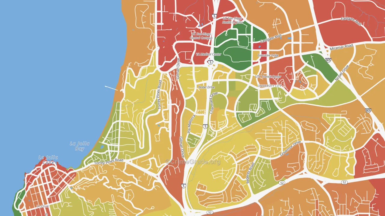 La Jolla Village, La Jolla, CA Map of Drug-Related Crime Rates