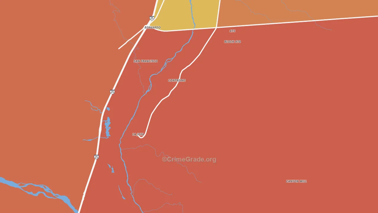 La Joya, NM Map of Drug-Related Crime Rates
