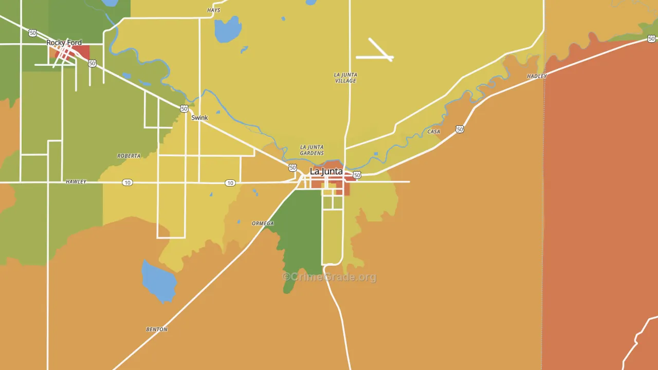 La Junta, CO Map of Drug-Related Crime Rates