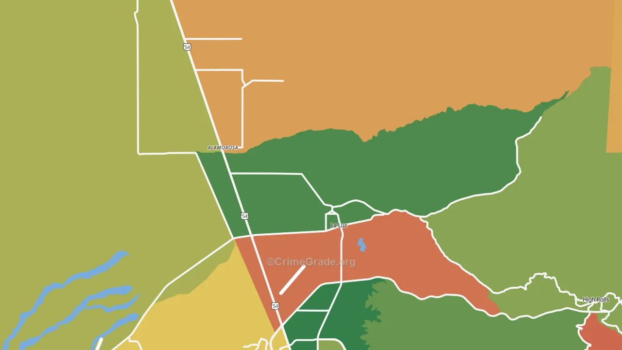 La Luz, NM Map of Drug-Related Crime Rates