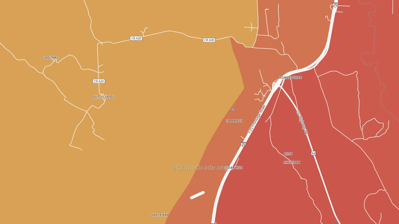 La Manga, NM Map of Drug-Related Crime Rates
