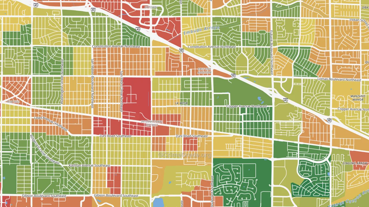 La Mesa, Albuquerque, NM Map of Drug-Related Crime Rates