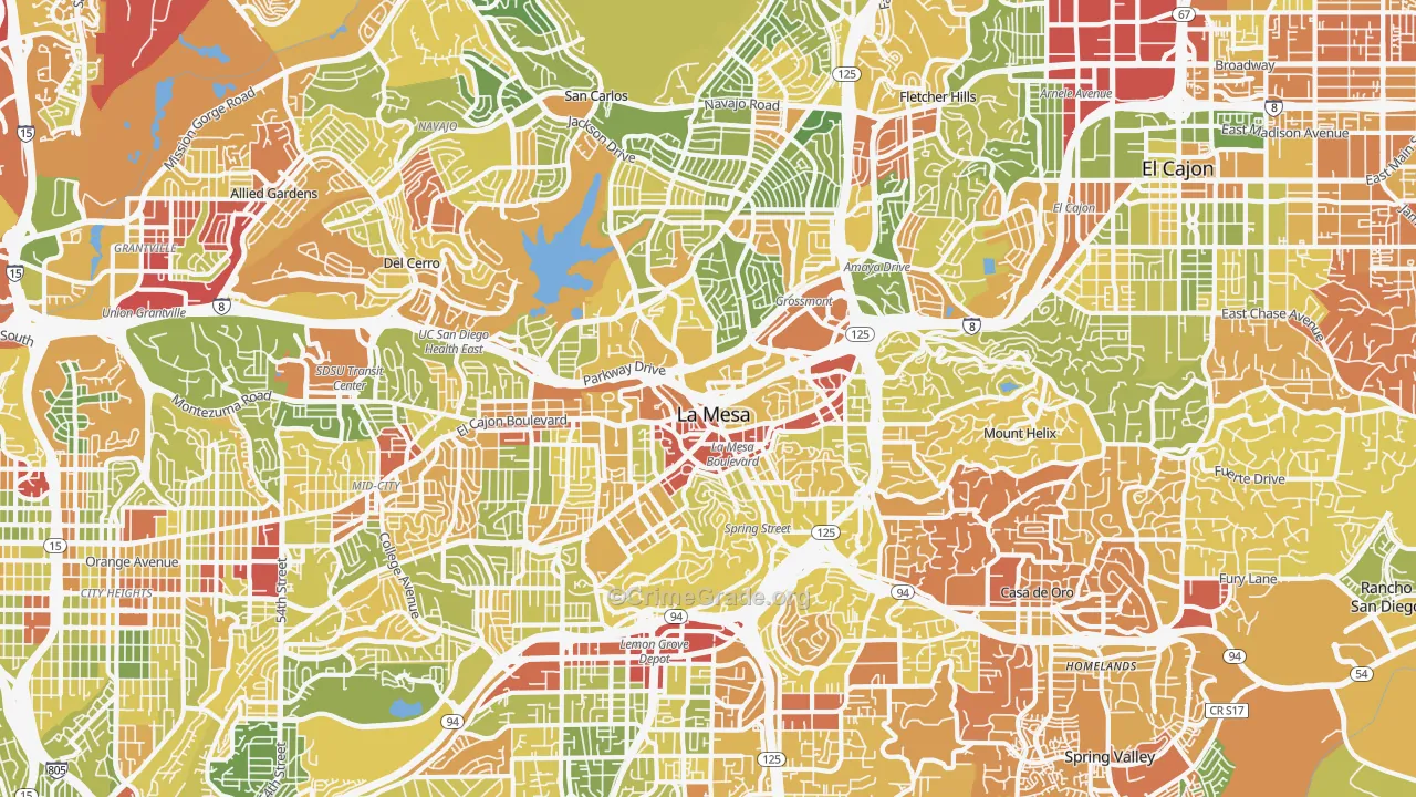 La Mesa, CA Map of Drug-Related Crime Rates
