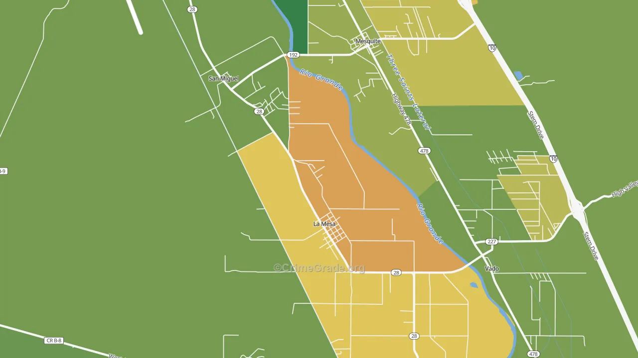 La Mesa, NM Map of Drug-Related Crime Rates