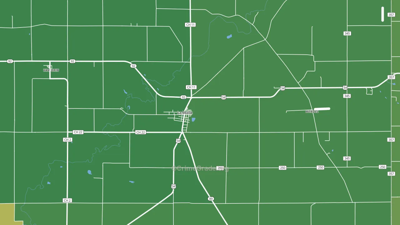 La Moille, IL Map of Drug-Related Crime Rates
