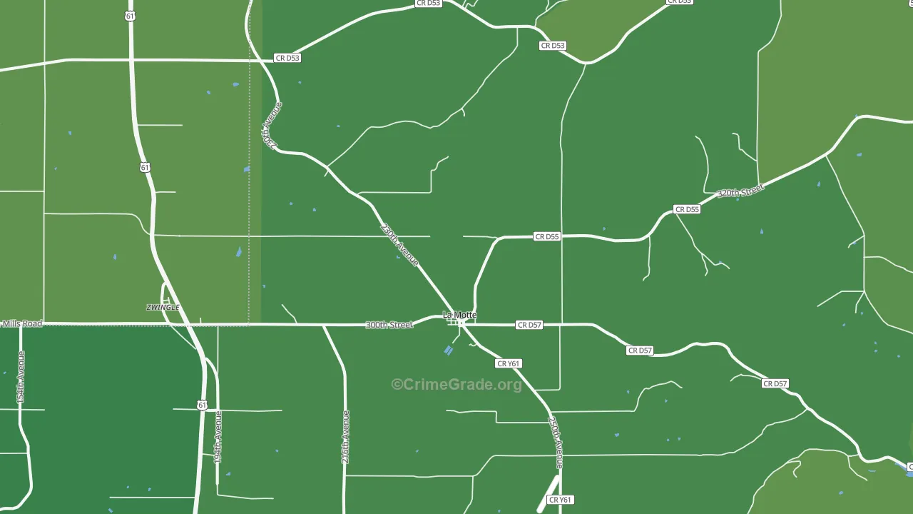 La Motte, IA Map of Drug-Related Crime Rates