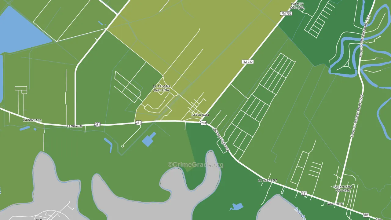 La Paloma, TX Map of Drug-Related Crime Rates