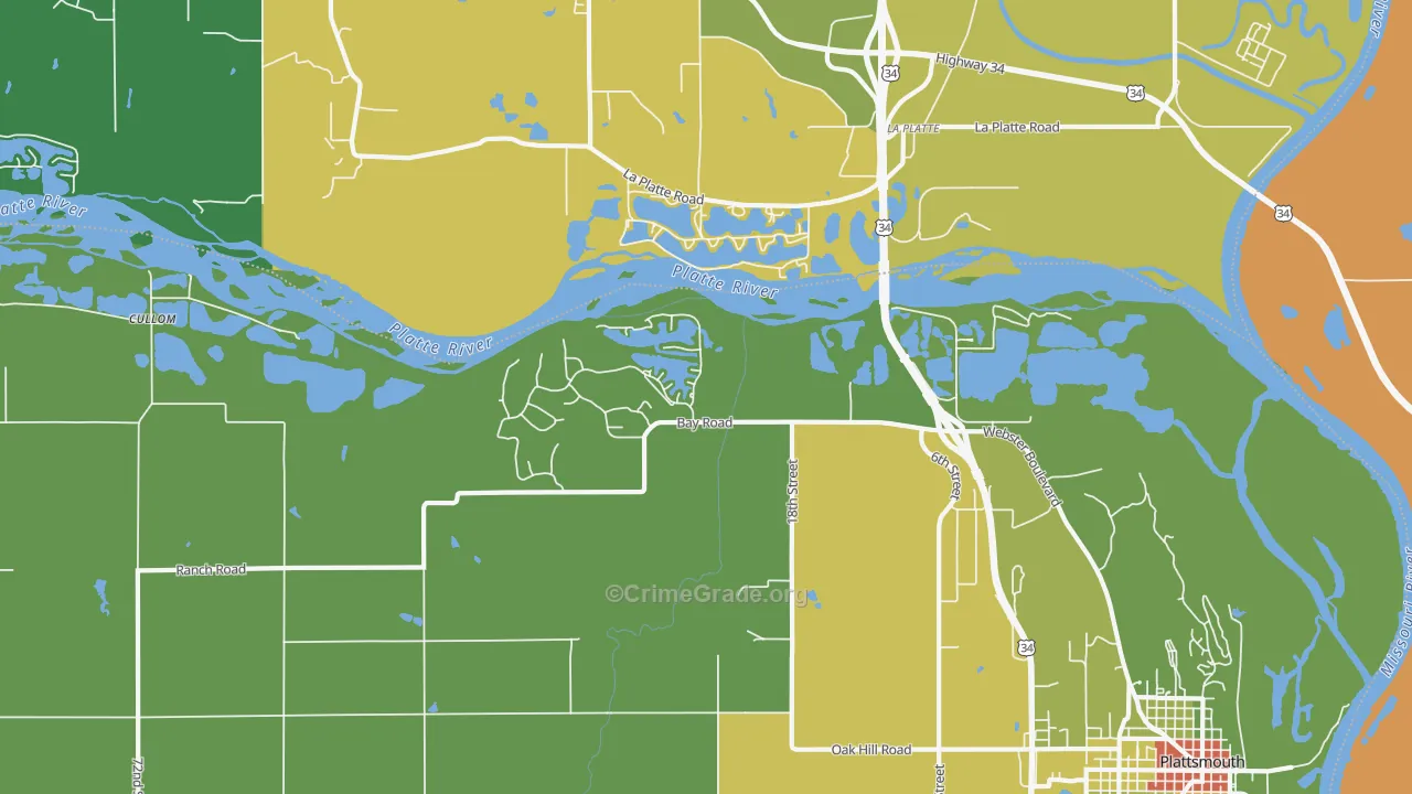 La Platte, NE Map of Drug-Related Crime Rates