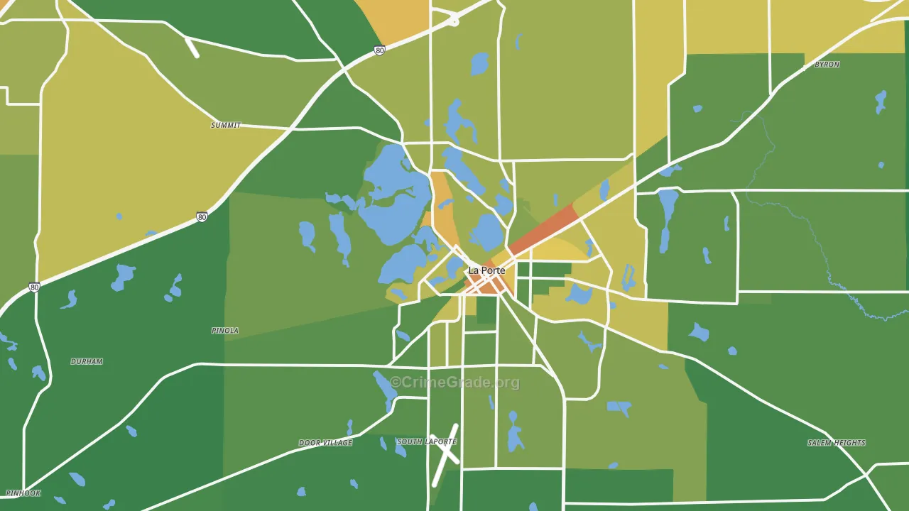 La Porte, IN Map of Drug-Related Crime Rates