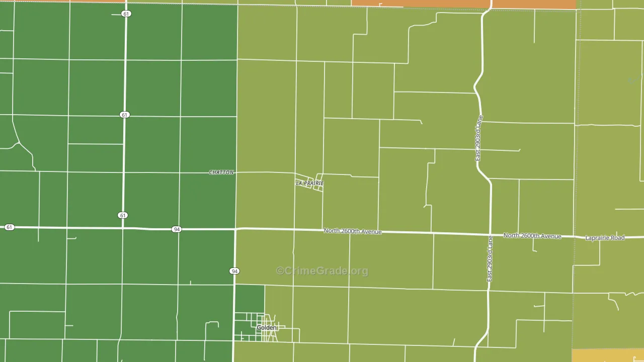 La Prairie, IL Map of Drug-Related Crime Rates