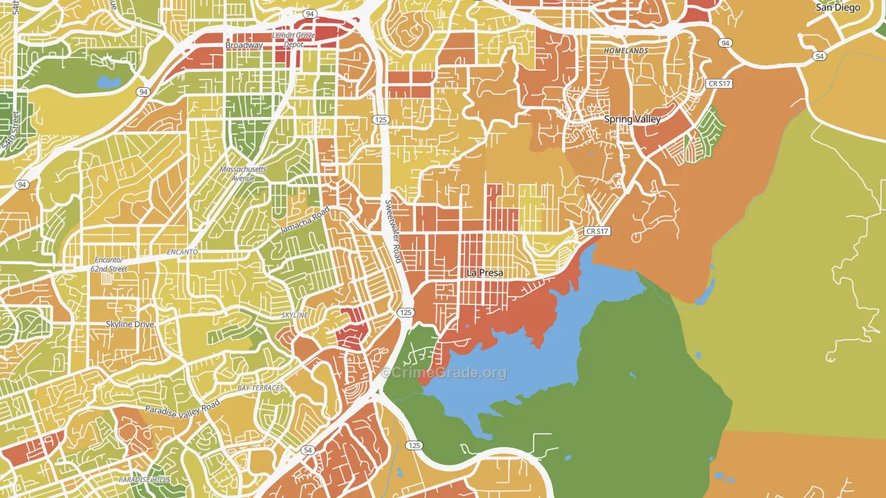 La Presa, CA Map of Drug-Related Crime Rates