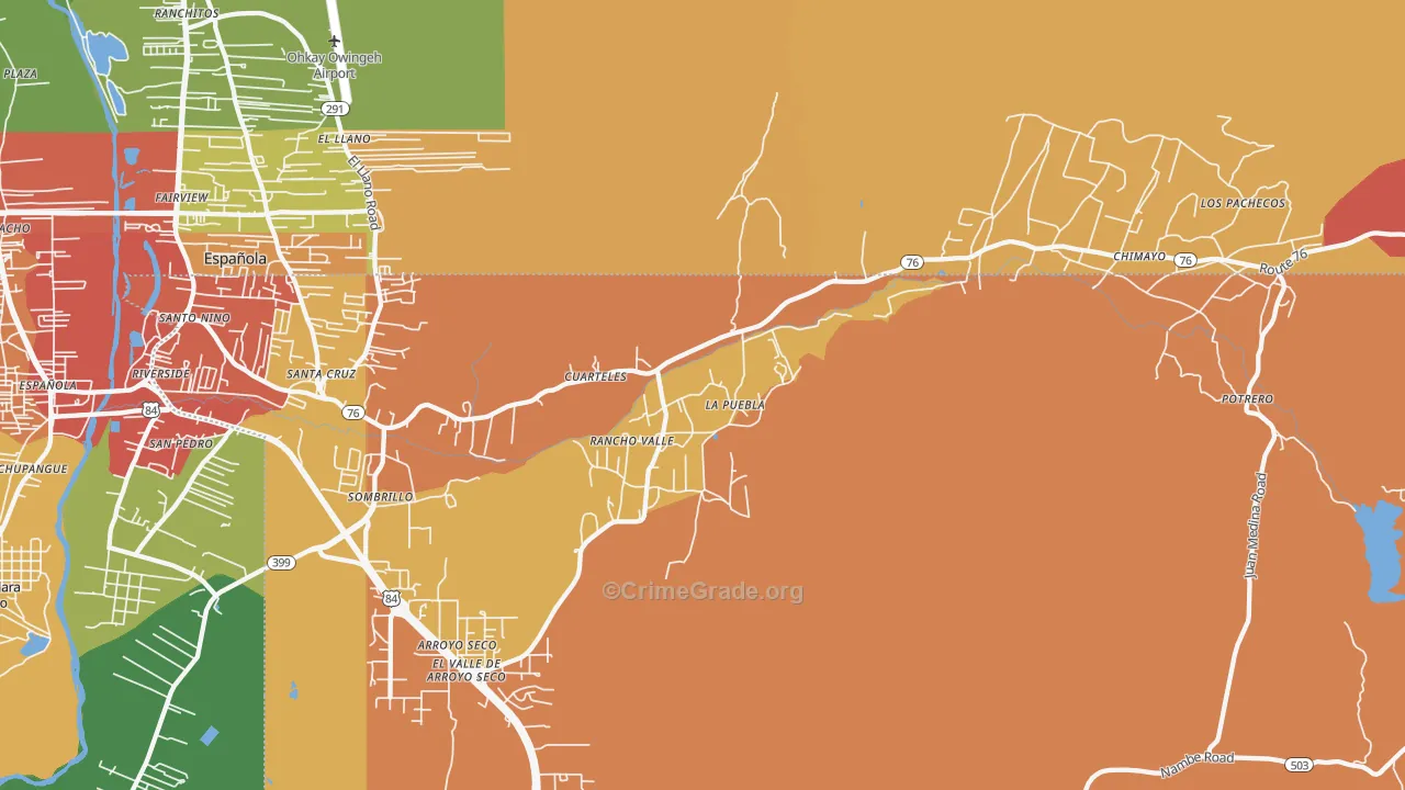 La Puebla, NM Map of Drug-Related Crime Rates