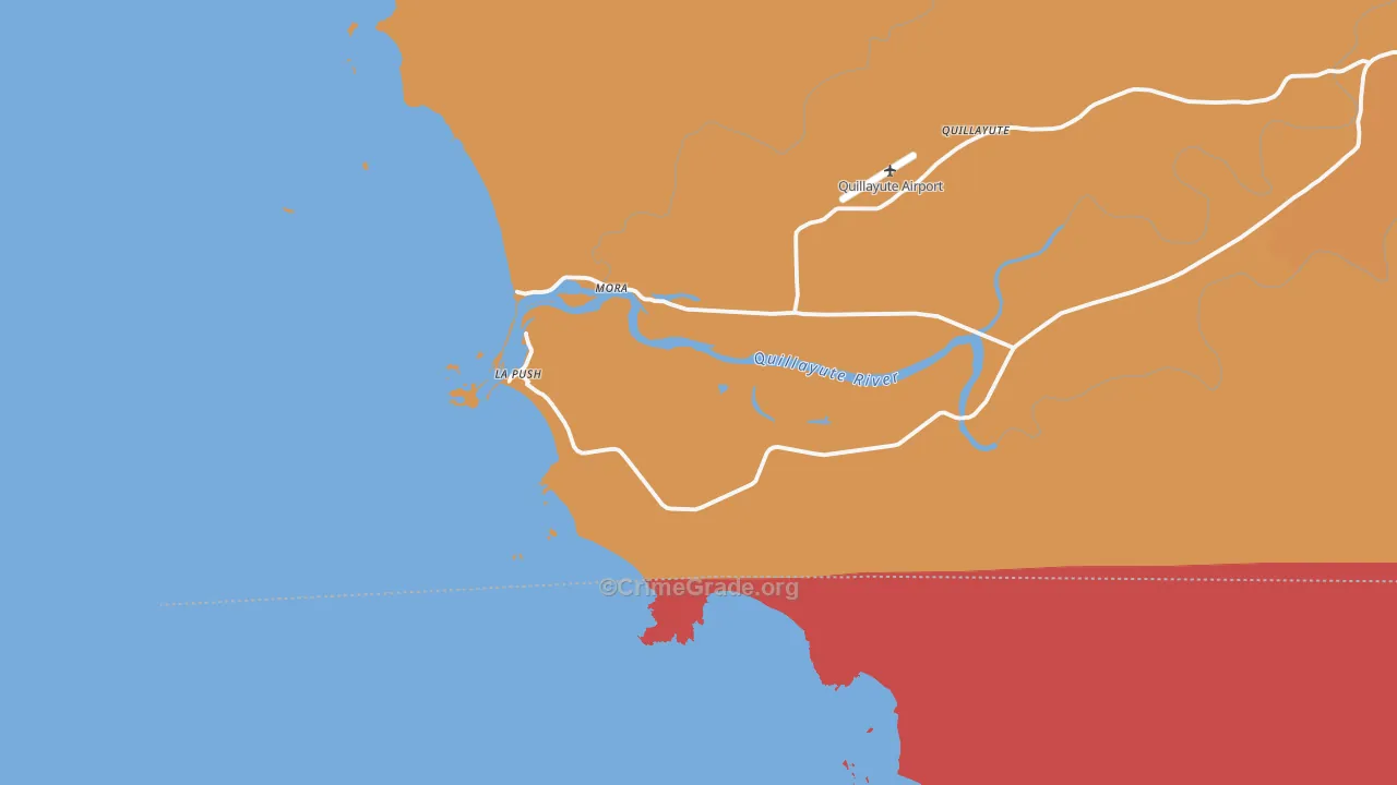 La Push, WA Map of Drug-Related Crime Rates
