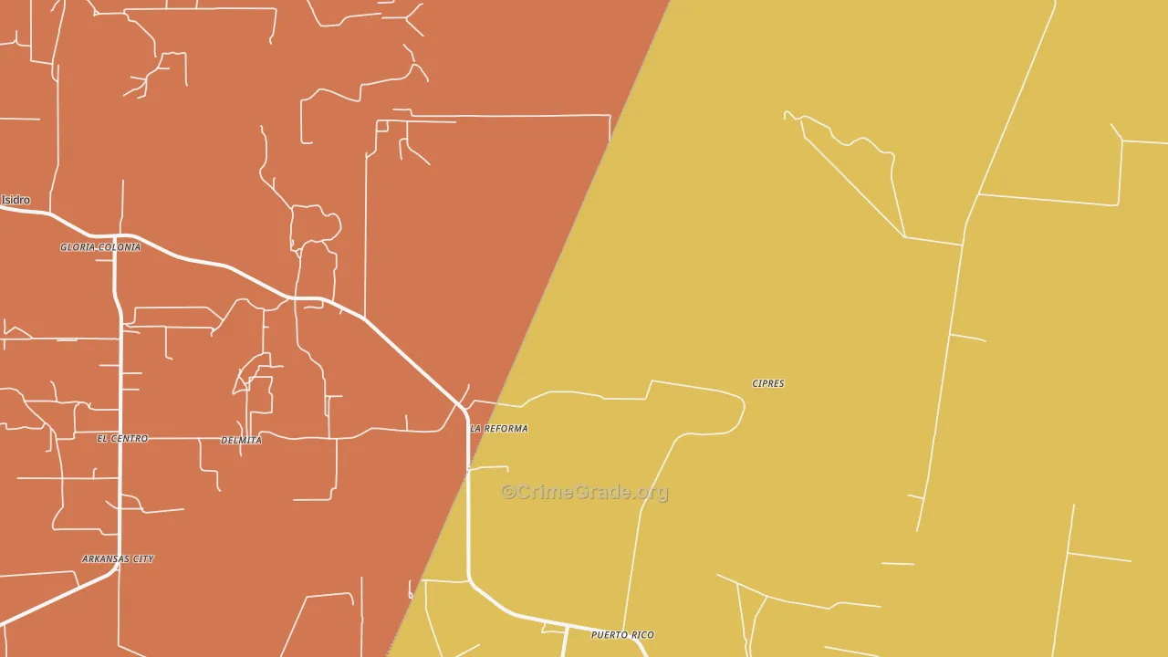 La Reforma, TX Map of Drug-Related Crime Rates