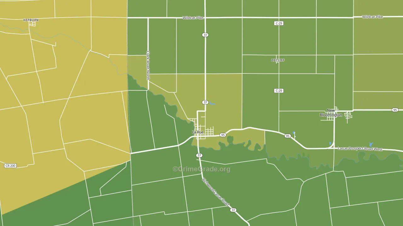 La Rue, OH Map of Drug-Related Crime Rates