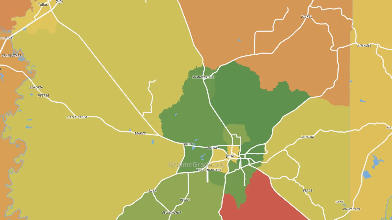 LaSalle Parish, LA Map of Drug-Related Crime Rates