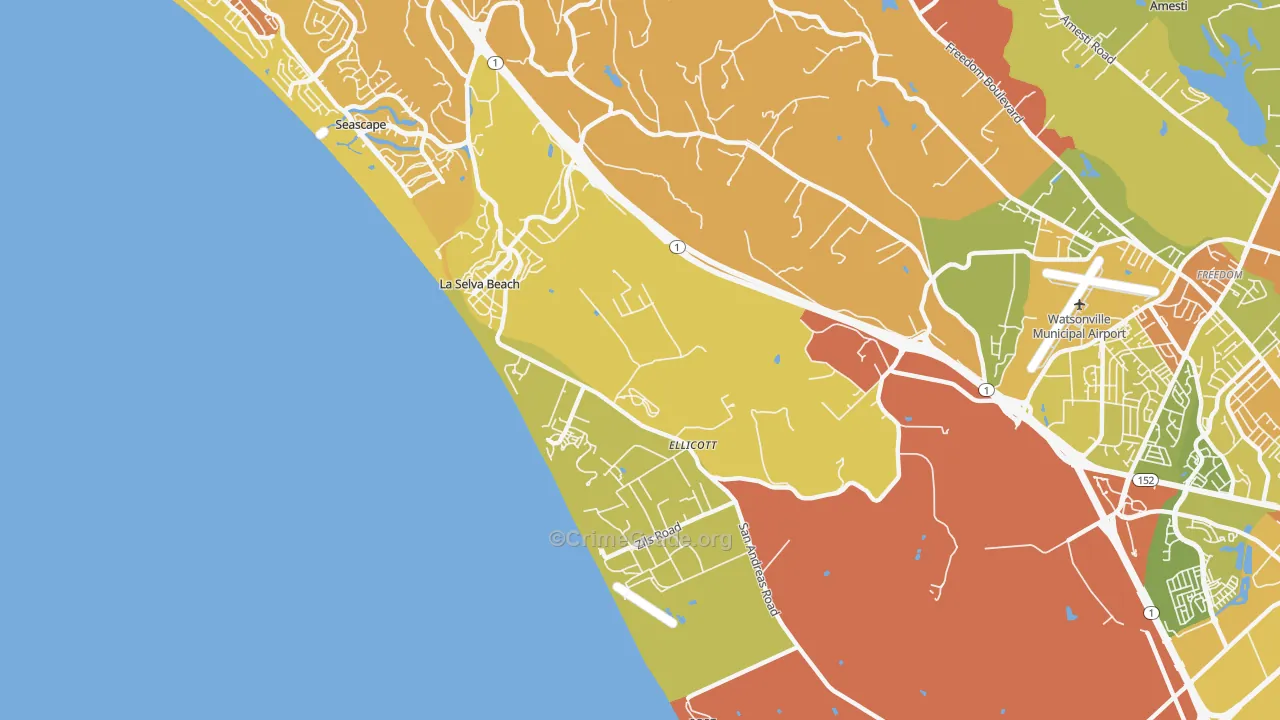 La Selva Beach, CA Map of Drug-Related Crime Rates