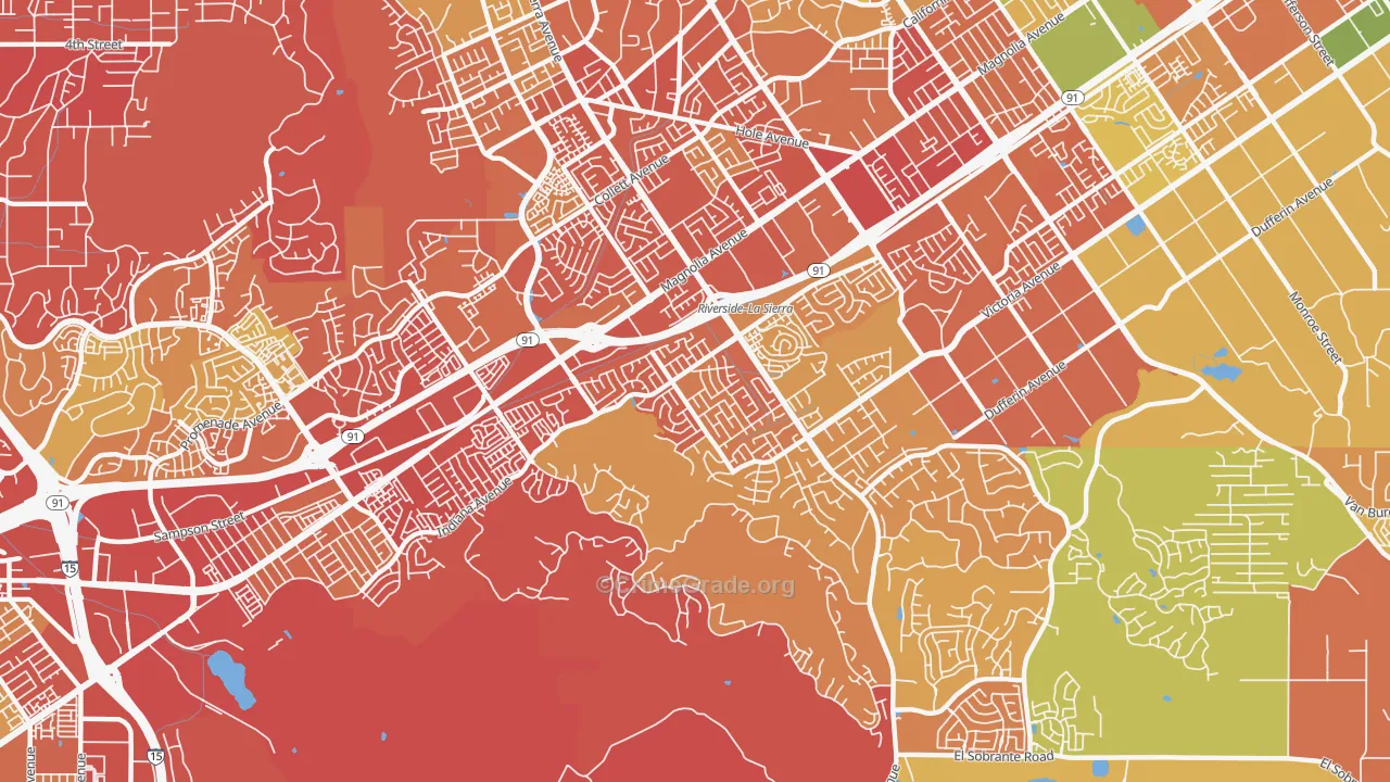 La Sierra South, Riverside, CA Map of Drug-Related Crime Rates
