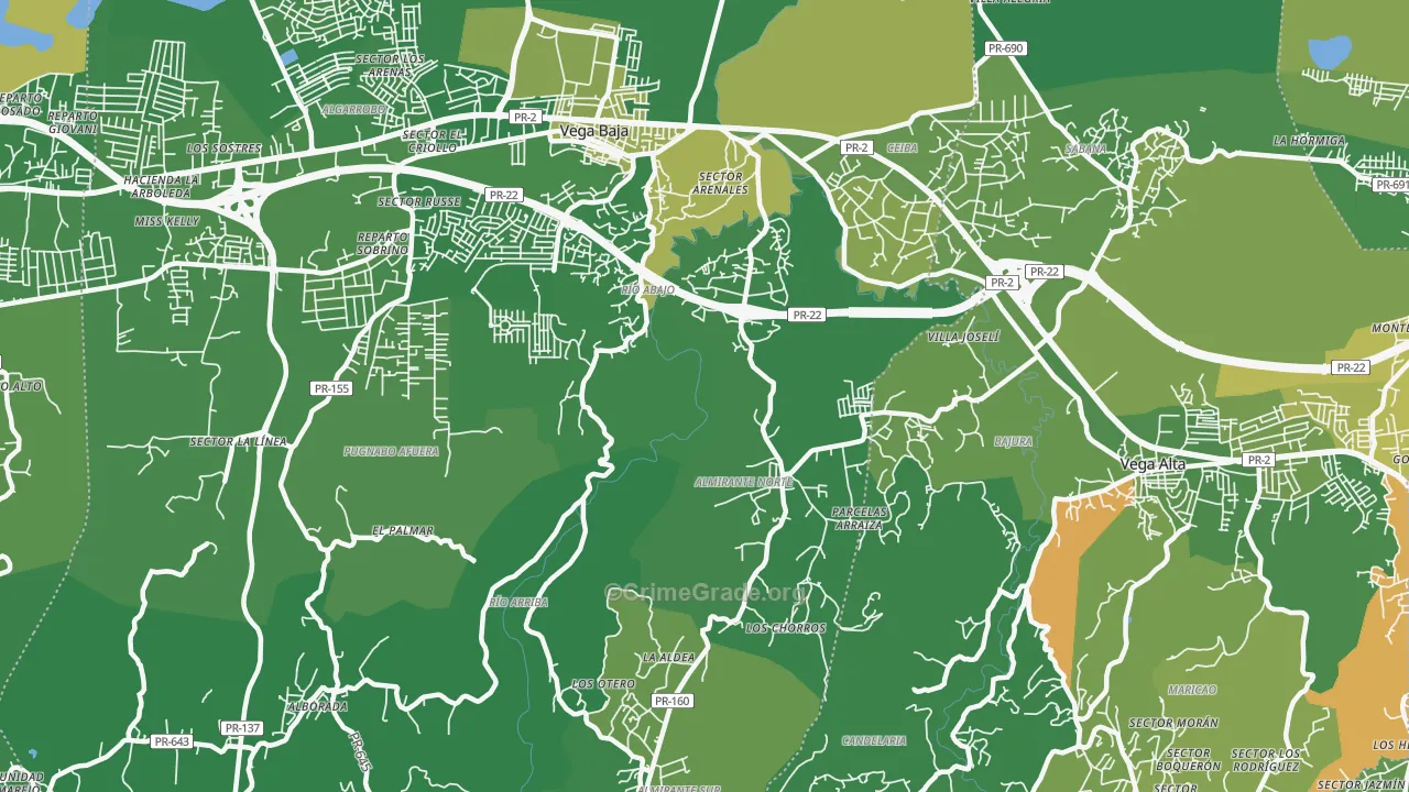 La Trocha, PR Map of Drug-Related Crime Rates