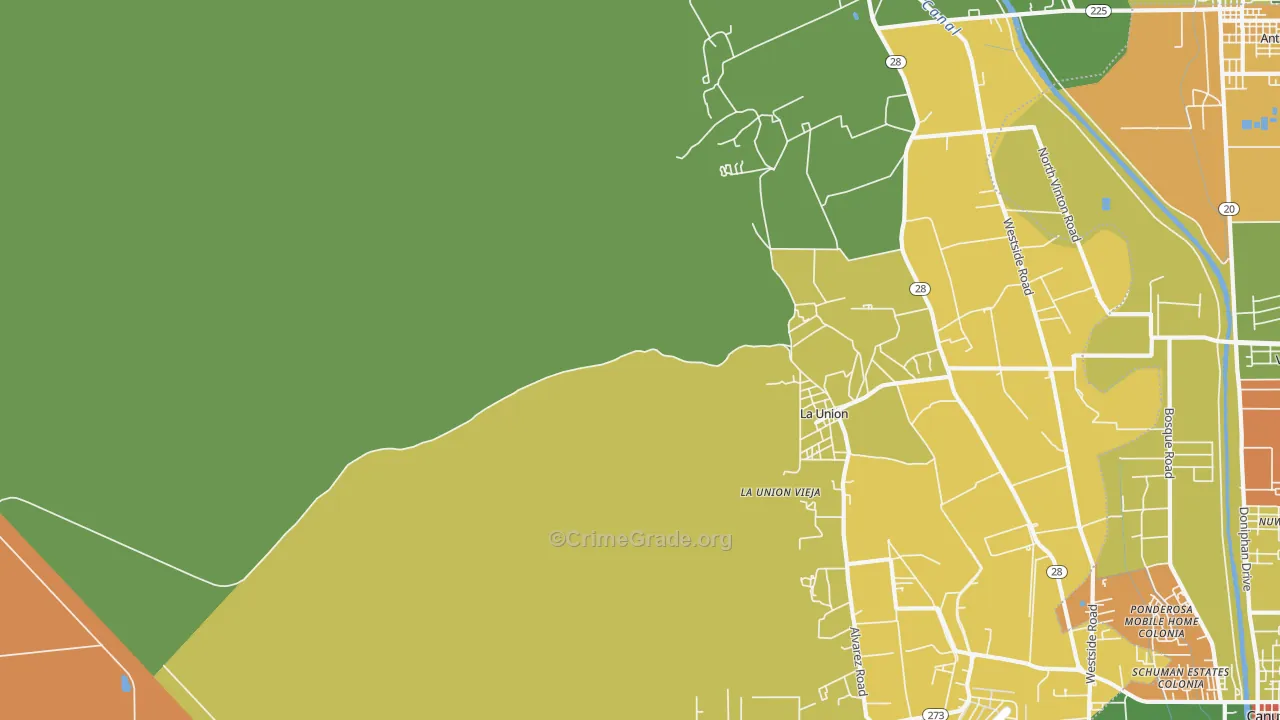 La Union, NM Map of Drug-Related Crime Rates