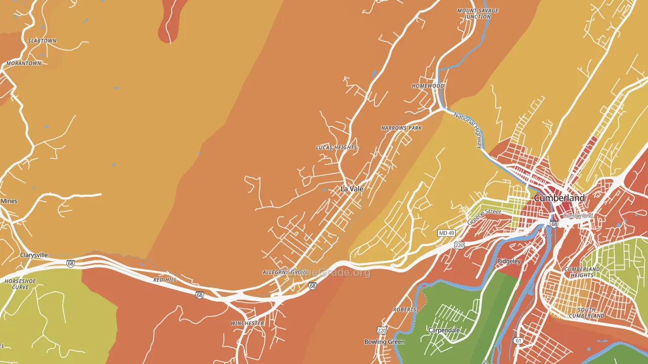 La Vale, MD Map of Drug-Related Crime Rates