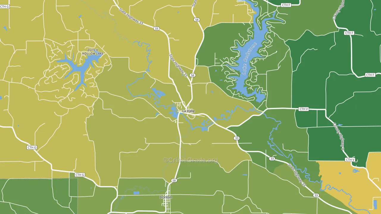 La Valle, WI Map of Drug-Related Crime Rates